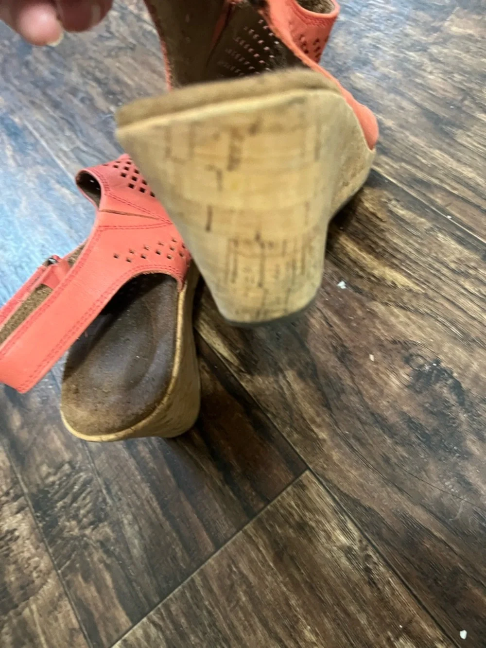 Women’s Perforated Slingback Sandals in Coral